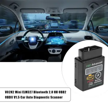 

V02H2 Mini ELM327 Bluetooth HH OBDII OBD2 V1.5 Car Diagnostic Tool OBD 2 Scanner Current 45mA Power Supply Voltage 12V
