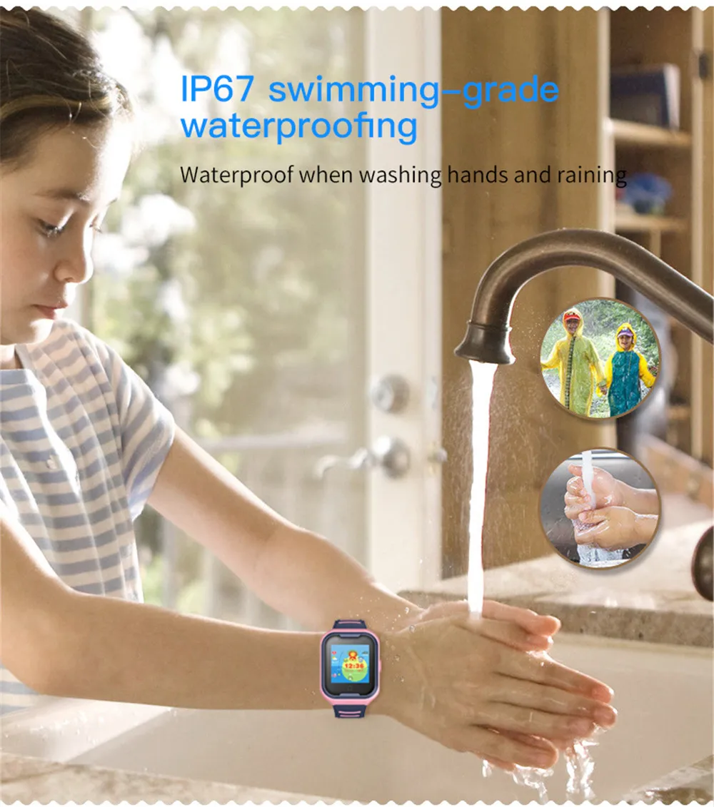 smart watch kids a36e GPS 4g WIFI IP67 Waterproof Child Students Smartwatch Video Call Monitor Tracker Location Phone Watch