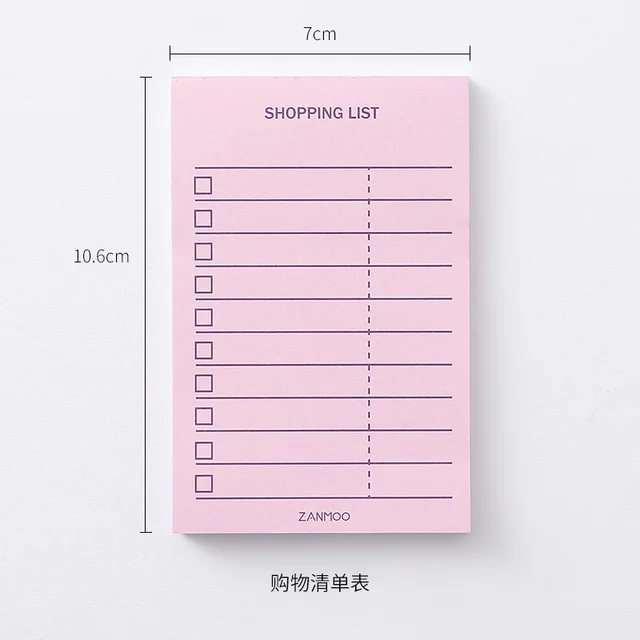 Not Sticky Memo Pads Simple Plan Student Daily Notebook Time Management Learning Label Clocking Schedule Week Planner Office Tag 7Shopping list table