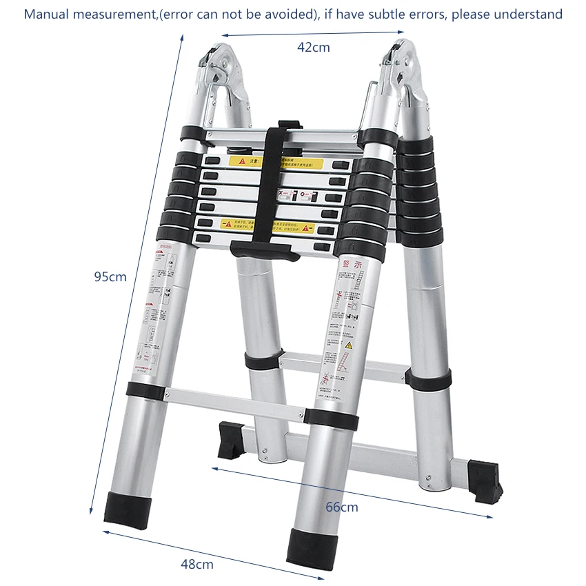 1 шт. 2,5 м + 2,5 м аллюминевых телескопическая лестница с совместным