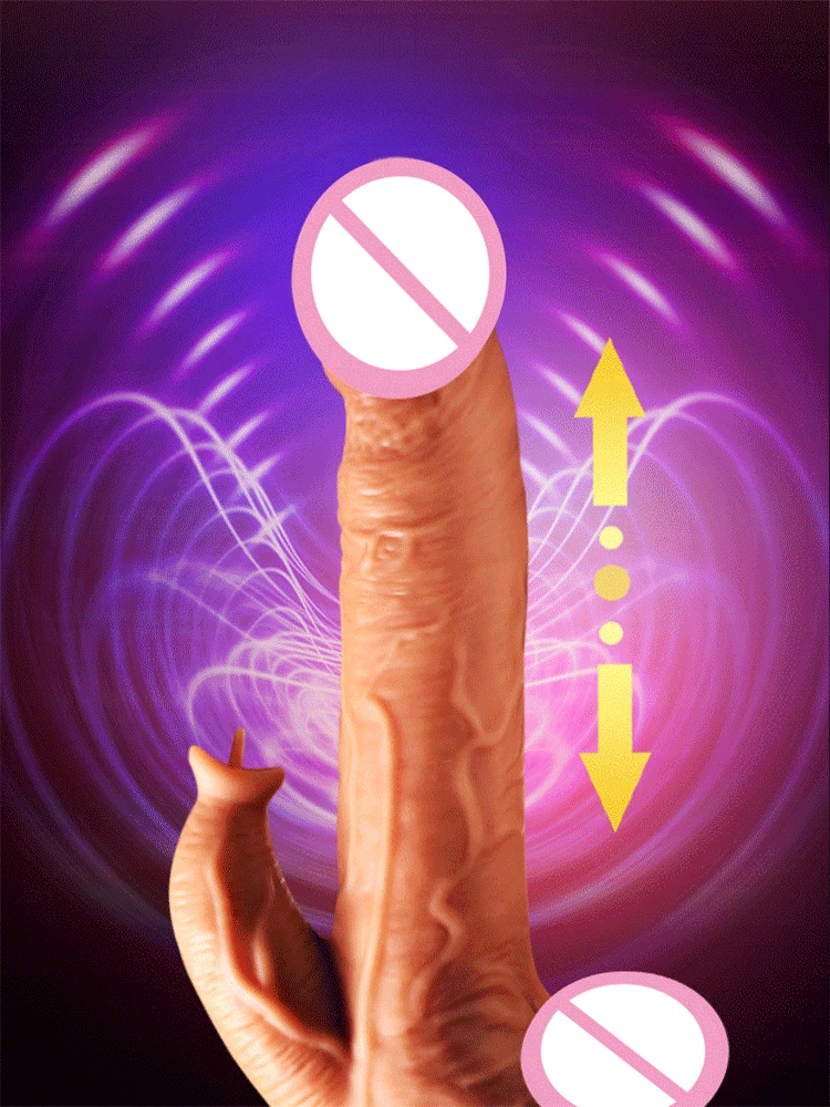 New Automatic Telescopic Dildo For Women Realistic Skin Dildo Female Dildo Penis Vibrator Rabbit G Spot Vibrating Tongue Sex Toy