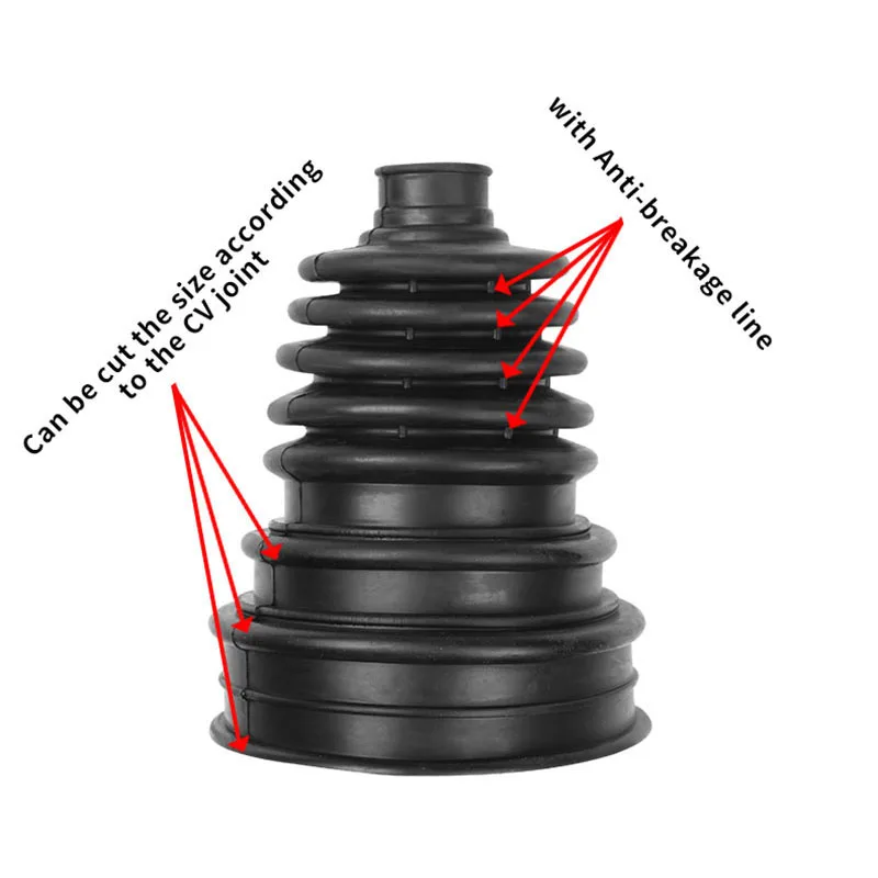 4 Sets Black Silicone Constant Speed CV Dust Cover Kit Universal Ball Round + Clamp 140mm x 86mm High Quality Rubber CV Boot