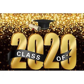

Class Of 2020 Graduates Graduation Backdrop Golden Dots Glitter Vinyl Photography Background Photographic Backgrounds Photophone