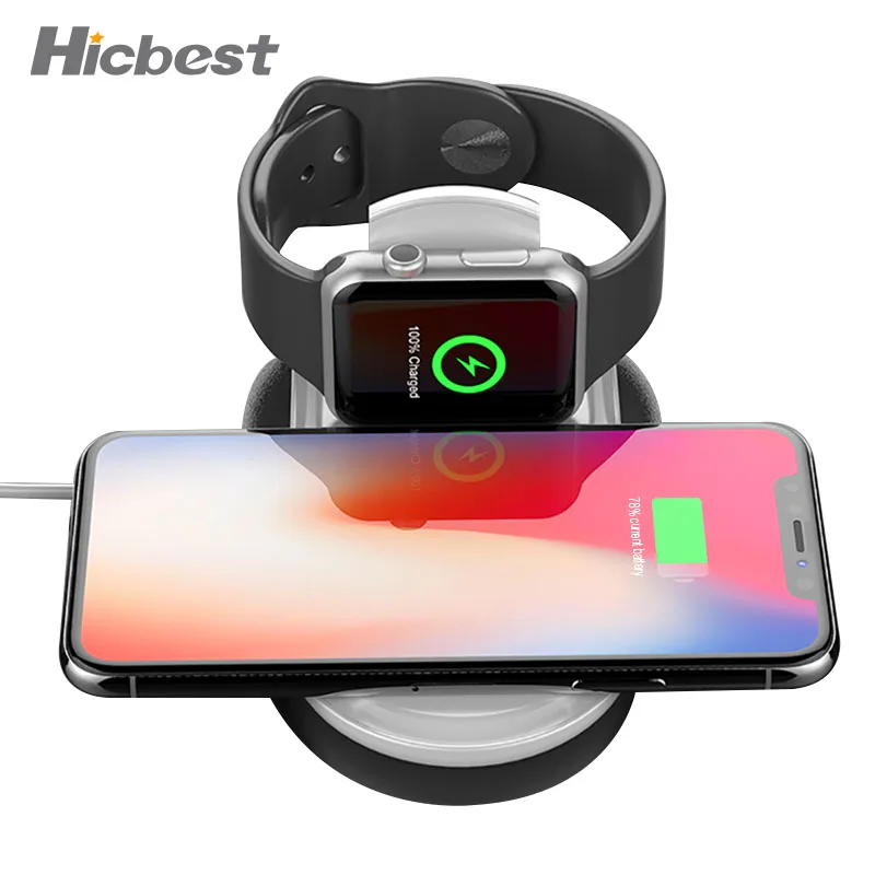 2 в 1 беспроводной зарядный коврик для iPhone Apple Watch Беспроводная зарядка