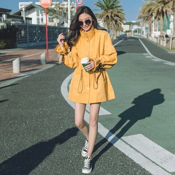 

Trench coat Women Fashion Little guy Lace up Collect waist Slim 2020 New Autumn clothes Ladies Tops Jacket High Grade Commute