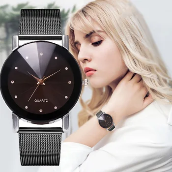 

2020 New Arrival Limited Ladies Fashion Alloy Mesh Belt Watch Contracted Character Of Circular Dial Leisure Quartz
