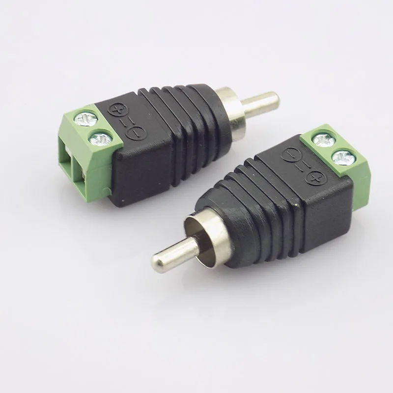 

10pcs CCTV Coax Cat5 RCA Male Connector Coax AV Plug Adapter BNC UTP Video Balun Connector RCA Adapter Plug