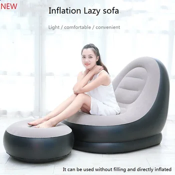 

Flocking Inflation Lazy sofa sofa cover bean bag sofa No need to fill the inflatable tatami living room Sitting room furniture