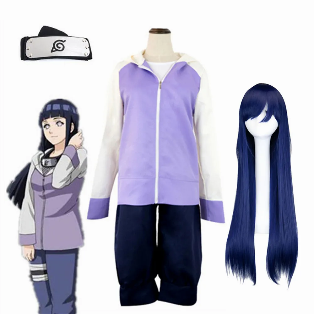 Anime Hyuga Hinata Shippuden Generation Jacket Pants Cosplay Costumes