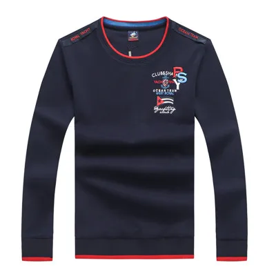 TC8832-NAVY Бренд Tace& Shark, мужской свитер, пуловер с круглым вырезом, весна/осень, оранжевый, красный, желтый, белый, темно-синий, свитера для мужчин, футболка, homme - Цвет: TC8832-NAVY