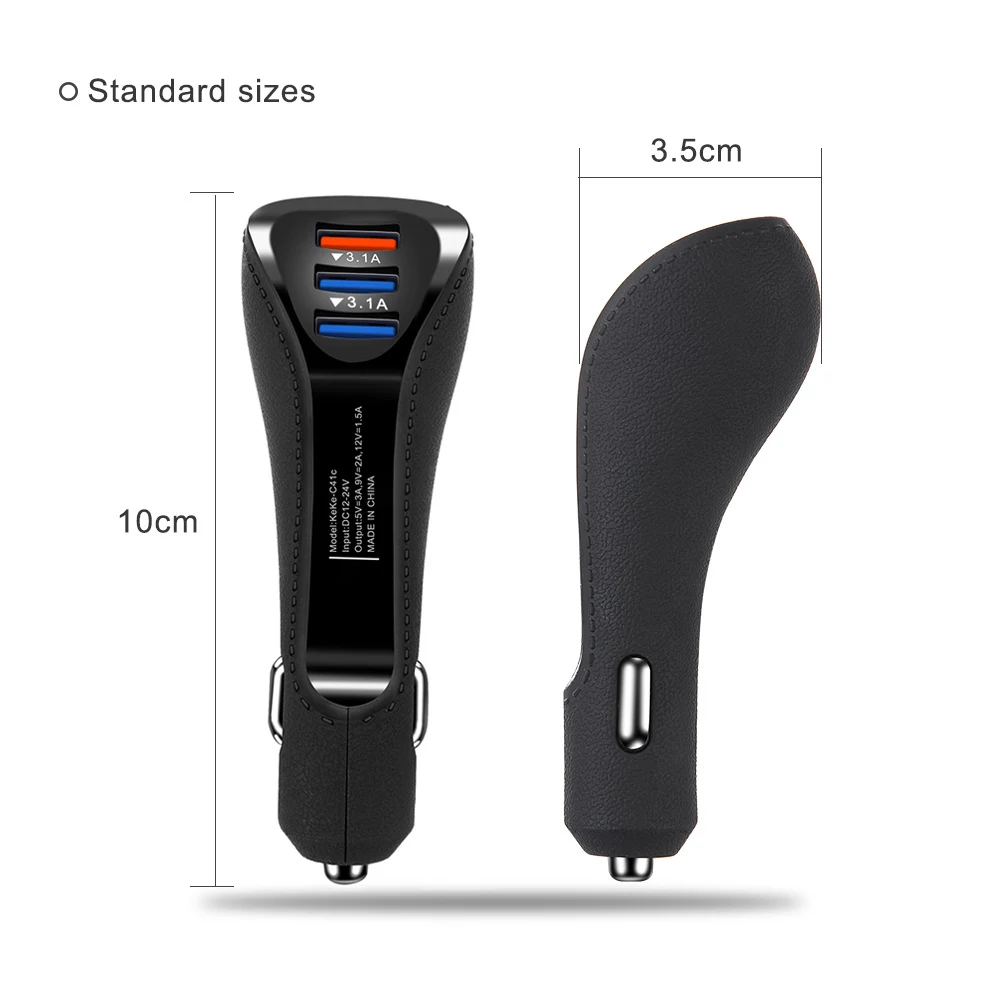 Suhach Переходник USB для зарядки в машине 3.1A автомобильное USB зарядное устройство для мобильного телефона USB Автомобильное зарядное устройство автоматическая зарядка 3 порта для iPhone samsung