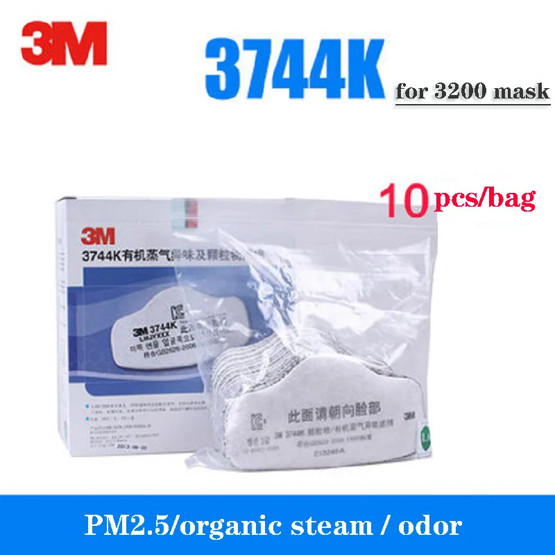 

3M 3744K Filters Cotton kn95 Particles / Organic Steam/Odor/pm2.5 Protection for 3200 Series Face Mask Replacement Filters