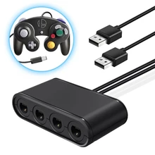 Новые 3 в 1 GC контроллер адаптер для N-Switch/Wii U/PC 4 игра-куб контроллер Порты конвертер Для Nintendo переключатель с USB кабелем