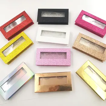 

1 pair Pvc Window Empty False Eyelashes Packaging Box Container Eyelash Storage Box 3D Lashes Packaging Case with Clear Tray