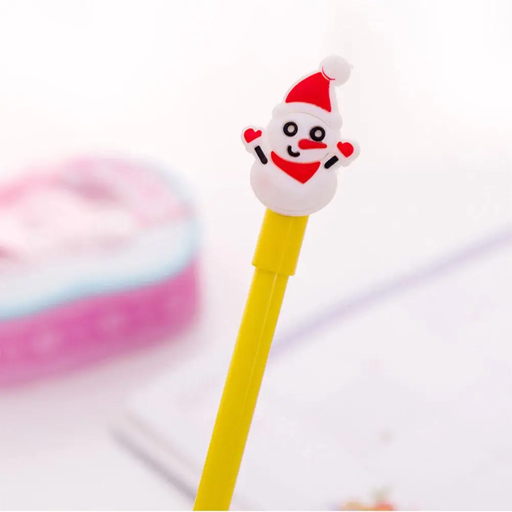 Snowman Hobbyline 0,38 мм Рождественская черная мультипликационная гелевая ручка Санта Клаус Снеговик Рождественская елка олень нейтральная ручка d20 - Цвет: Snowman