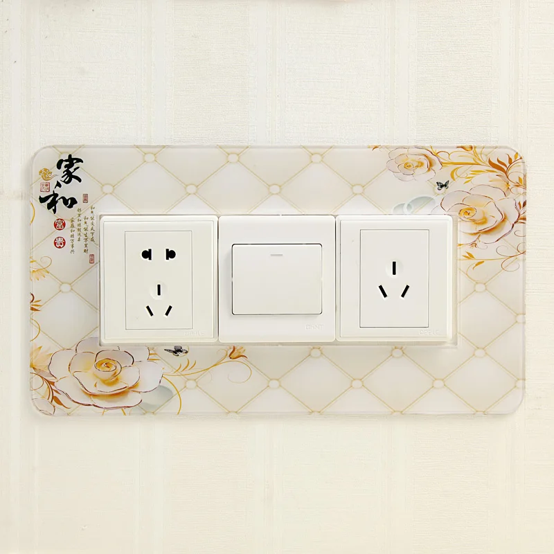 

1pcs Acrylic switch stickers simple three open switch socket power wall stickers home acrylic stickers protective case DIY