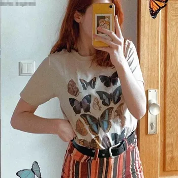 

New fashion printing loose casual round neck short sleeve women's T-shirt