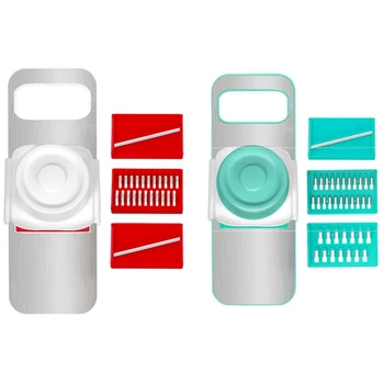 

Mandolin Slicer Set Vegetable Grater Food Shredder Stainless Steel Vegetable Cutter with Hand Guard
