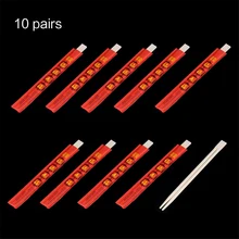 10 пар бамбуковых палочек для еды отдельная упаковка одноразовые Красные праздничные Свадебные приемы