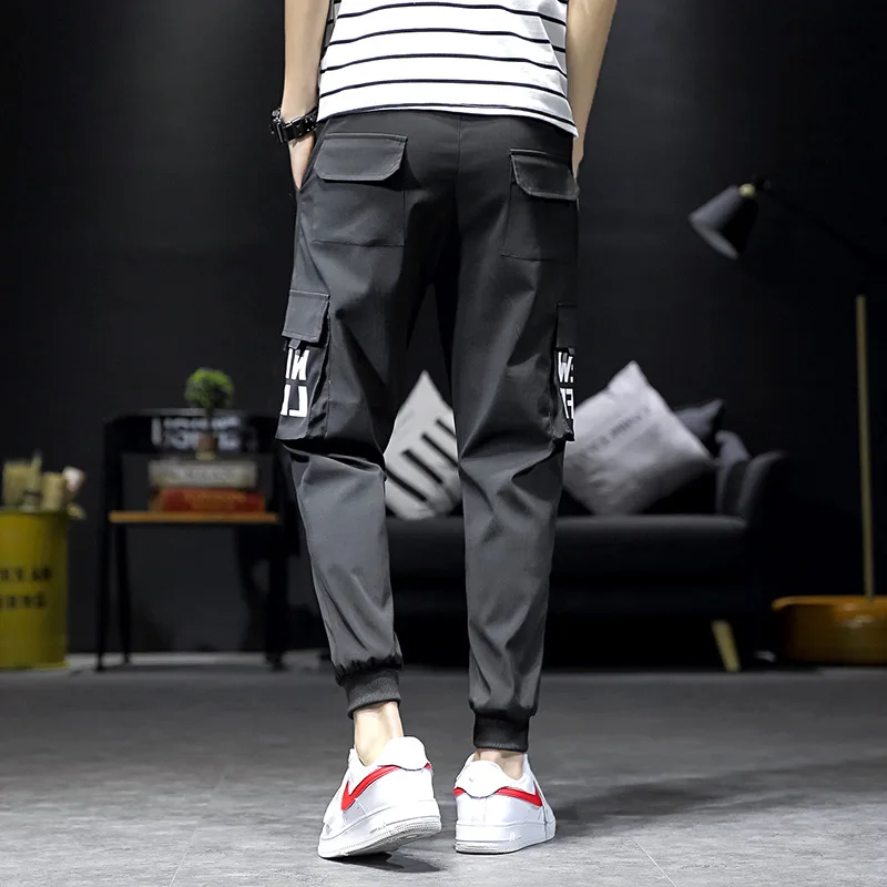

Summer High Quality Cargo Trousers Teenager Cool Pocket Decoration Sports Casual Trousers Men's Batch