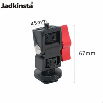 

Jadkinsta 180 Degree Adjustable Camera Cage Rig Hot Shoe Mount Tripod Head with 1/4" Photography Bracket for LED Light Monitor