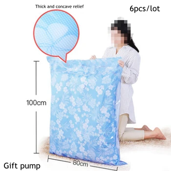 

6pcs/lot Vacuum storage compression bag extra large quilt storage clothes pumping