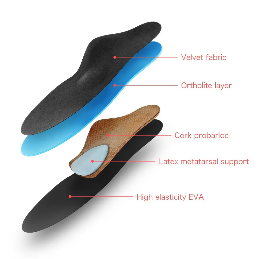 1 pair Orthotic Insoles Flat Feet Arch Support Orthopedic insole Relieve foot Heel Pain Plantar shoe insoles for men and women