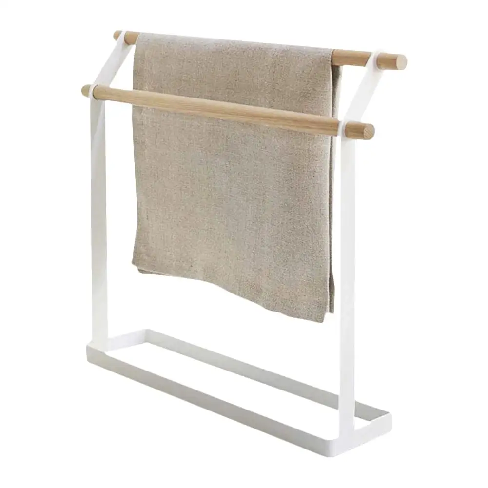 

Iron Wood Removable Towel Rack Hanger Bathroom Towel Holder Scarf Hanger Accessories Jewelry Stand For Bathroom Living Room
