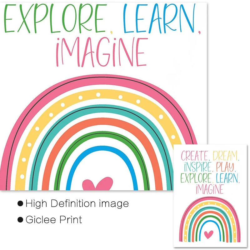 Create Dream Inspire Canvas Poster Nursery Quote Wall Art Print Painting Nordic Picture Kids Bedroom Decor You Art My Sunshine