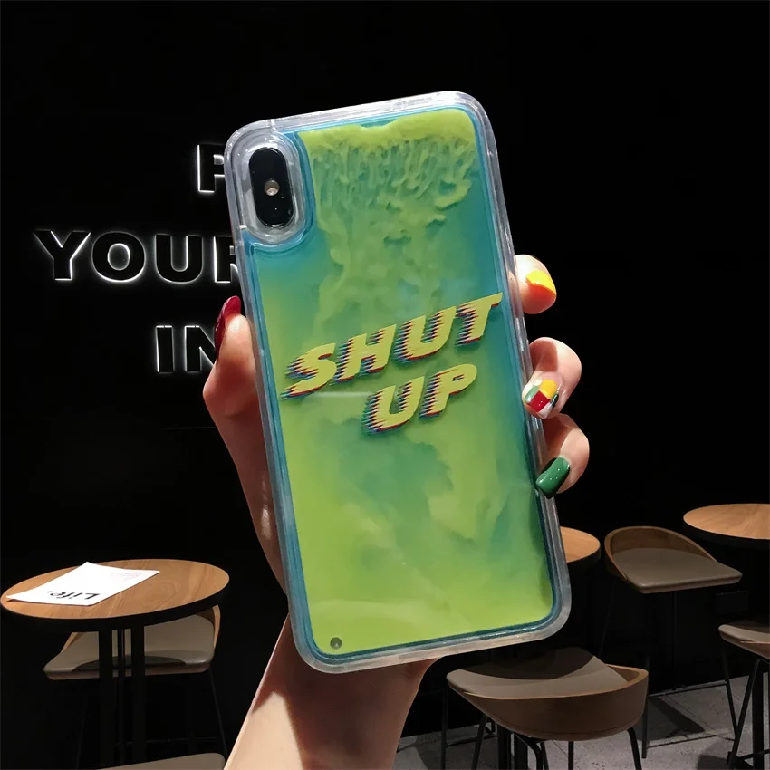 TPU+ PC Модный светящийся Блестящий песок мобильный чехол для iPhone X XR XS максимальный чехол оболочка для iPhone 6S 7 8 Plus
