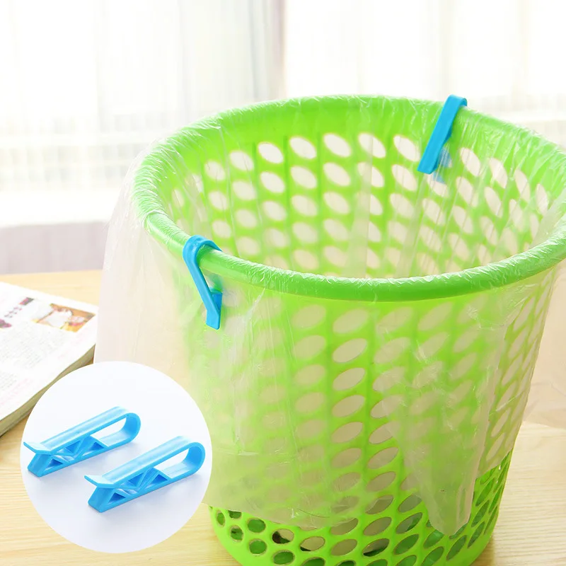 2pcs Trash Bag Fixed Clip Waste Basket Rubbish Bin Garbage Can Clamp Holder Slip-Proof Plastic Sealing | Дом и сад