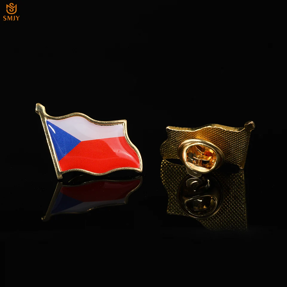 Czech Flag Badge Enamel Pin Metal Lapel Republic Prague 