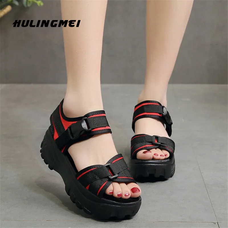 

Tenis Feminino 2020 New Women Roman Student Sandals Muffin Bottom Korean Casual Wedge Black Beach Ladies Summer Sandals