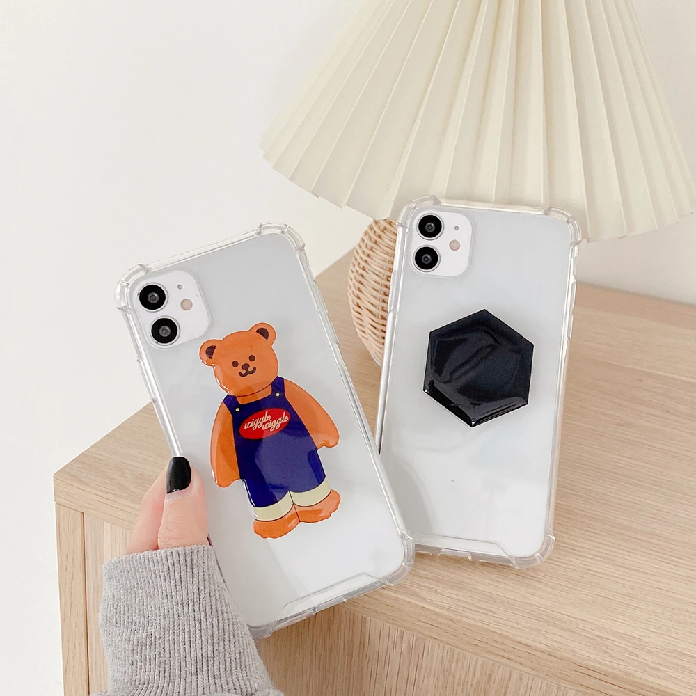 Подходит для смартфона iPhone 11 12 Pro Max Mini 7 8 Plus XR X XS прозрачный чехол-подставка с