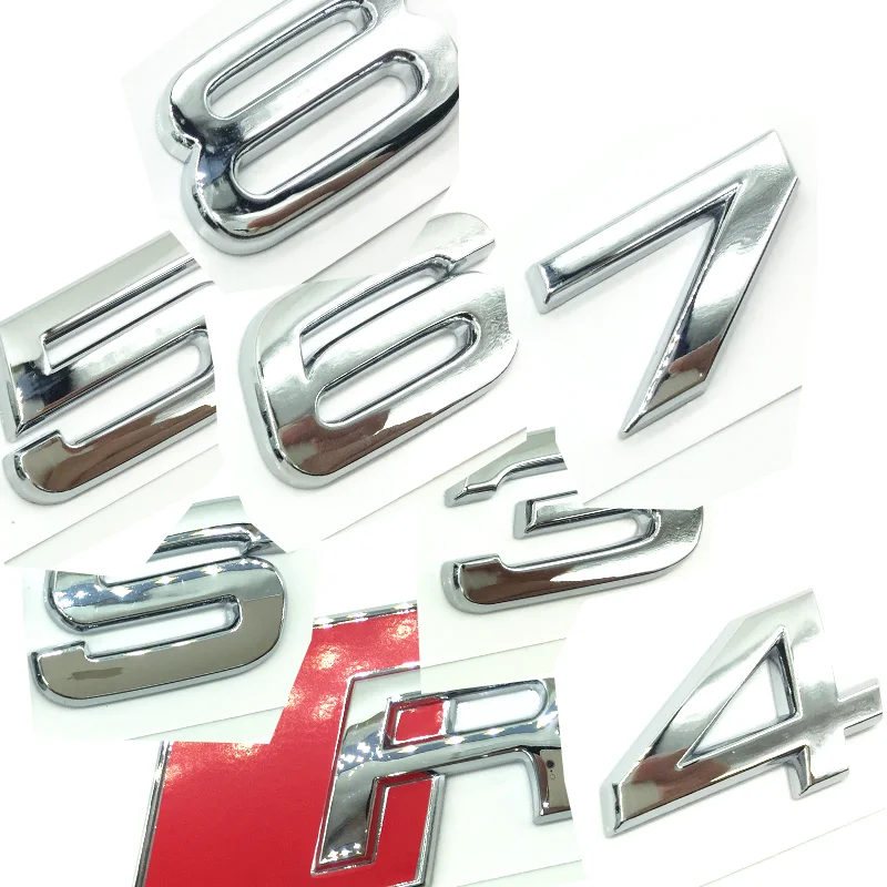 OEM ABS табличка Совместимость для Audi RS 3 4 5 6 7 8 Rs3 RS4 Rs5 Rs6 Rs7 Rs8 хром Серебристая эмблема 3D багажник Логотип Знак компактный