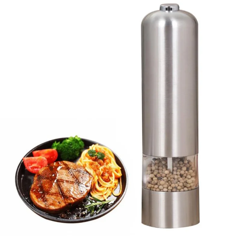 

1PCS Stainless Steel Electric Salt Pepper Mill Spice Grinder Muller Kitchen Tool
