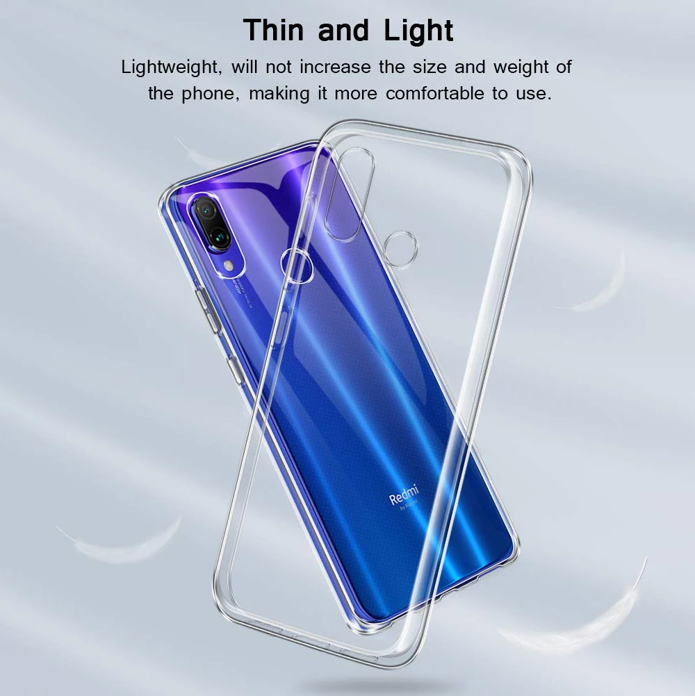 Ультратонкий Мягкий Прозрачный чехол для телефона Xiaomi Redmi Note 7 Pro 7S силиконовый