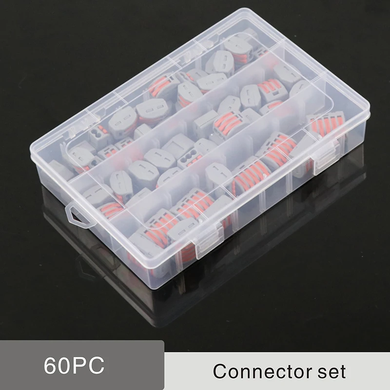 

Wire connector 30PC/box wiring terminal mini fast compact connectors push-in universal 0.08-4mm 400V 32A