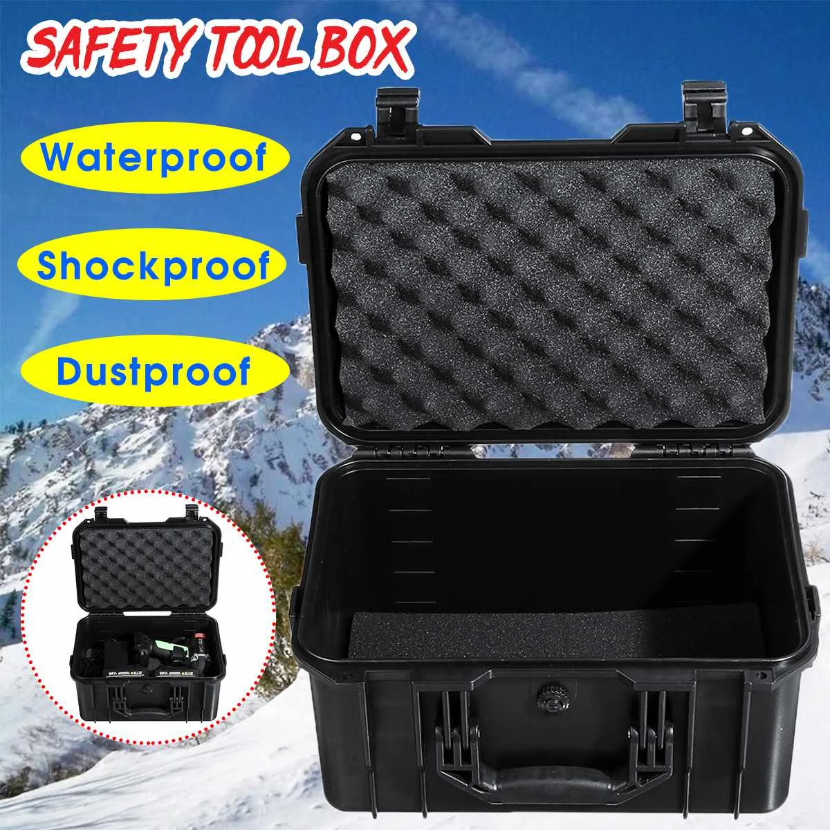 

Waterproof Safety Tool Case Portable Sealed Instrument Tool Box Equipment Impact resistant Toolbox Suitcase Tool Container