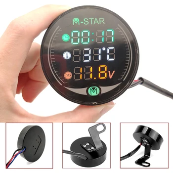 

For BMW F800GS F800GT R1200GS f 800 gs Adventure Motorcycle Voltmeter Time Temperature LED 3-in-1 LED Digital Voltage Meter