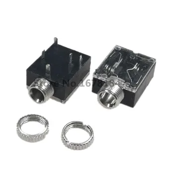 

50PCS/Lot PJ-324M 3.5MM Stereo Audio Socket/Jack Connector with nut 5Pin PCB Panel Mounting for headphone