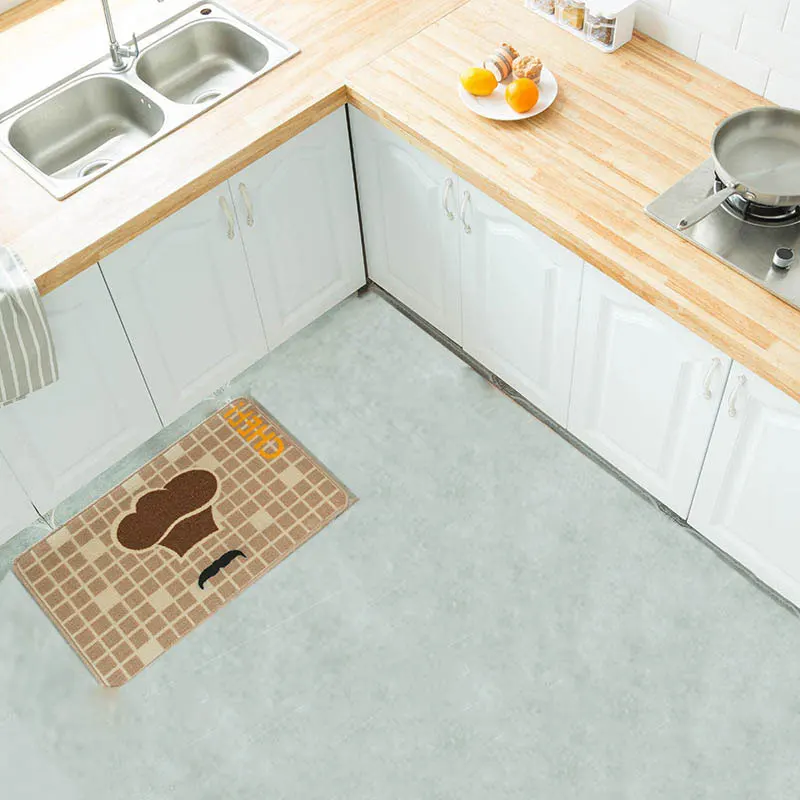 Printing Door Mat Kitchen Rectangle Floor Mats Soft Flannel Standing Mats Non Slip Rugs