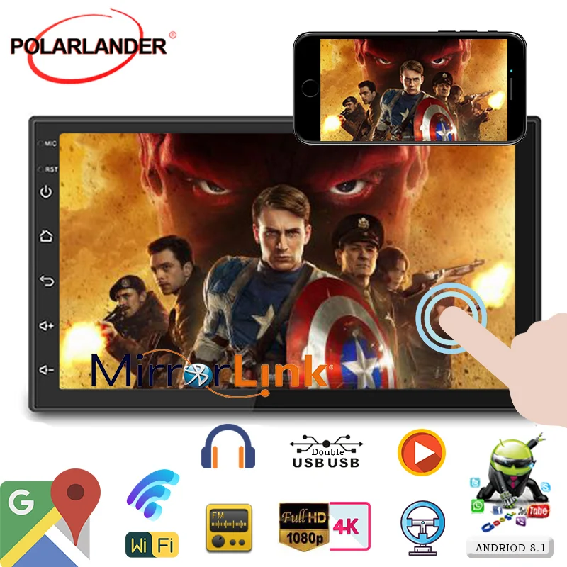 Mirrorlink 2din 7 &quotMP5 плеер Авто-радио gps Nevigation wifi-Link Mutimedia универсальный для Carplay + Iphone
