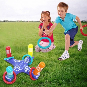 Inflatable Ring Throwing Ferrule Toss Pool Game Toy Kids Outdoor Pool Beach Fun Summer Water Toy 80cm Sadoun.com