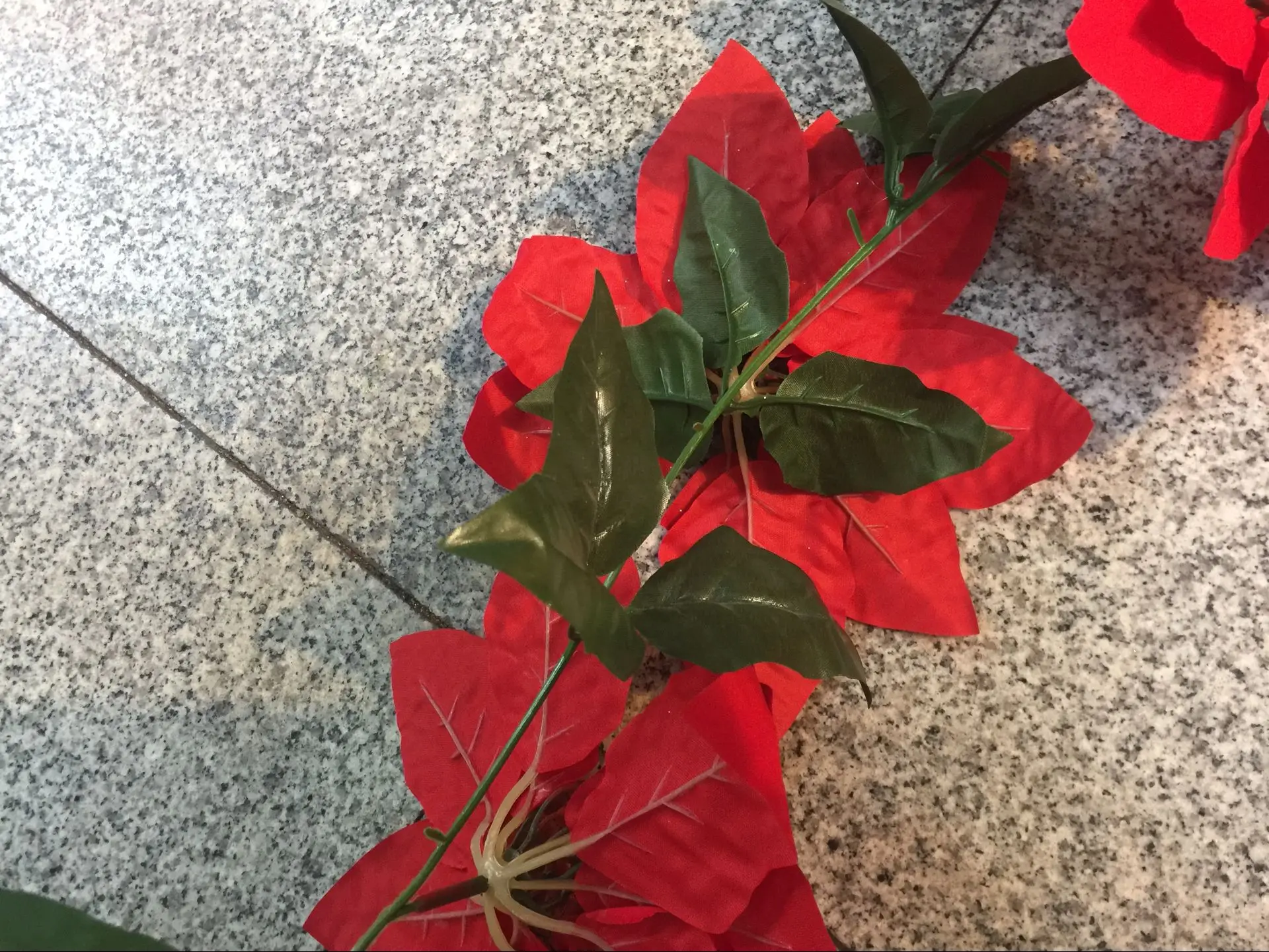 2m 10 Flowers Christmas Poinsettia Flowers Decorations Garland String Lights Xmas Tree Ornaments Christmas Home Decor