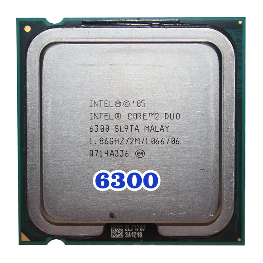 Процессор INTEL Core 2 Duo E6300 cpu(1,86 Ghz/2 M/1066 GHz) 65W Socket 775