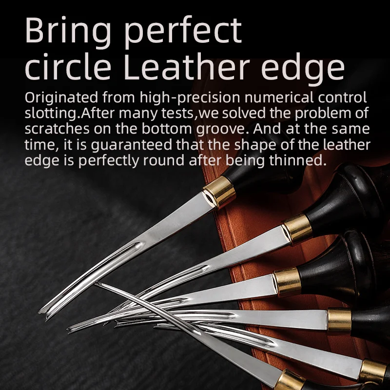 Leather Craft Tools WUTA Leather Edge Beveler PRO DC53 Die Steel Ebony Handle 6Size