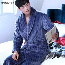 Мужские одноцветные фланелевые мягкие толстые зимние удобные длинные мужские костюмы, универсальные шикарные корейские повседневные трендовые халаты Ulzzang