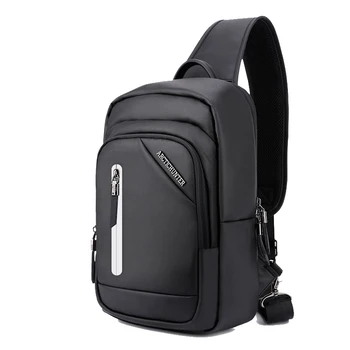 

Men's Fashion New Business Chest Pack Oxford Waterproof Multi-function Tablet Shoulder Messenger Bag Student Casual Travel USB Charging Crossbody Bag