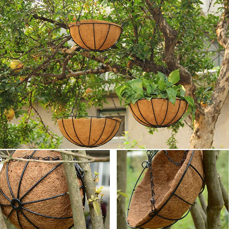 1pc Hanging Coconut Pots Creative Home Garden Hang Plants Holder Decoration Vegetable Flower Pots Decor